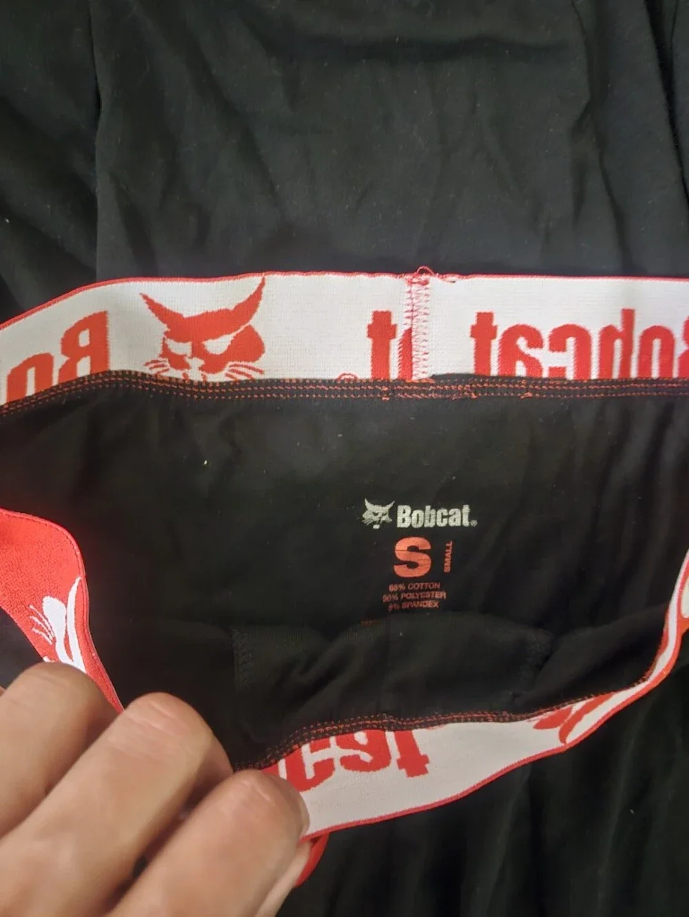 3 Men’s Black Boxer Briefs with Red Logo Waistband Small